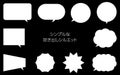 Simple speech bubble set, White silhouette Royalty Free Stock Photo