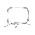 Simple Speech Bubbles for Communication and Dialogue. One line and a continuous line icon Royalty Free Stock Photo