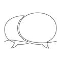 Simple Speech Bubbles for Communication and Dialogue. One line and a continuous line icon Royalty Free Stock Photo