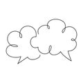 Simple Speech Bubbles for Communication and Dialogue. One line and a continuous line icon Royalty Free Stock Photo
