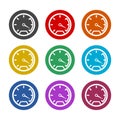 Simple speedometer icon, color set Royalty Free Stock Photo