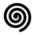 A simple spiral sign. Twisted line in a spiral