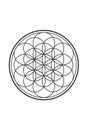 Simple Spiritual Flower of Life Black and White Illustration 1