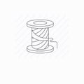 Simple spool of thread vector line icon