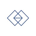 Simple square shape logo minimal flat design