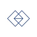 Simple square shape logo minimal flat design