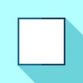 Simple squre frame in flat style. Blue frame on color background. Vector design object