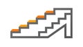 Simple Staircase Icon for Navigation and Architectural Design, vector design Generative AI Royalty Free Stock Photo