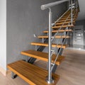 Simple staircase with steel railing