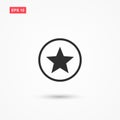 Simple star in circle icon isolated