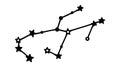 Simple Star Constellation Outline, Minimalist Celestial Graphic, vector design Generative AI Royalty Free Stock Photo