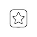 Square Button with Star Icon: Modern Interface Element Royalty Free Stock Photo