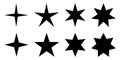 Simple star. 4, 5, 6 and 7 pointed version with two different an Royalty Free Stock Photo