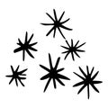 Simple starry sky motif vector set. Collection of nighttime icons for astrological bed time clipart.