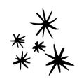 Simple starry sky motif vector set. Collection of nighttime icons for astrological bed time clipart.