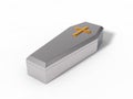 Simple steel coffin, conceptual 3d illustration.