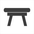 Simple stool icon isolated in black and white icon Royalty Free Stock Photo
