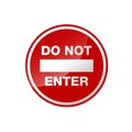 Simple Stop Do Not Enter Sign for room private property and street sign Royalty Free Stock Photo