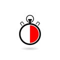 Simple Stopwatch icon with shadow