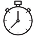 Simple Stopwatch Related Vector Line Icon. Outline Style. Editable Stroke. 128x128 Pixel Perfect.