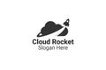 Cloud Rocket Logo Design Template Royalty Free Stock Photo