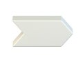 Simple straight white right arrow icon 3D