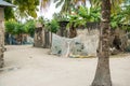 Simple street in african village