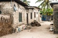 Simple street in african village