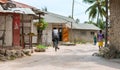 Simple street in african village