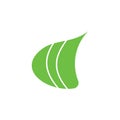 Simple stripes leaf green logo vector