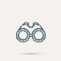 Simple style binoculars pixel icon. Vector Design Royalty Free Stock Photo