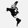 American continent silhouette map