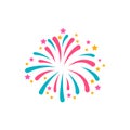 Simple style blue and red firework. Celebration decor element, national holiday, independence day Royalty Free Stock Photo