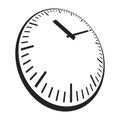 Simple style clock face with perspective angle