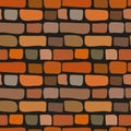 Simple style seamless cute cartoon brick wall texture Royalty Free Stock Photo