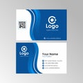 Simple Stylish Blue Wave Business Card Design Royalty Free Stock Photo