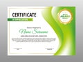 Simple Stylish Blurry Green Natural Wavy Certificate Design