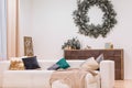 Simple and stylish interior room. Christmas theme