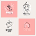 Simple and stylish modern logos and illustrations, vector hand d Royalty Free Stock Photo