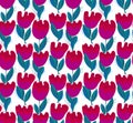 Simple stylish tulip flower seamless, pattern.