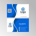 Simple Stylish Blue Wave Business Card Design Royalty Free Stock Photo