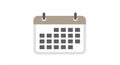 A simple, stylized calendar icon with a brown header and white base. It features two Royalty Free Stock Photo
