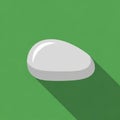 A simple, stylized illustration features a smooth, gray stone with subtle shading and highlights, Royalty Free Stock Photo