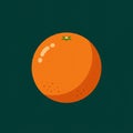 A simple, stylized illustration of an orange with a smooth, bright orange surface. It Royalty Free Stock Photo