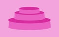 A pink three tiered circular podium or stage isolated on white background Royalty Free Stock Photo