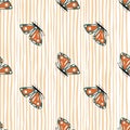 Simple stylized moth seamless pattern. Butterflies wallpaper. Flying insect print