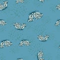 Simple stylized moth seamless pattern. Butterflies wallpaper. Flying insect print