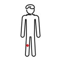 Simple stylized vector image of a man with knee problems. Royalty Free Stock Photo