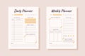 Minimalistic personal planners with today's and week's schedules