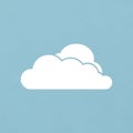 A simple, stylized white cloud against a light blue background. Royalty Free Stock Photo
